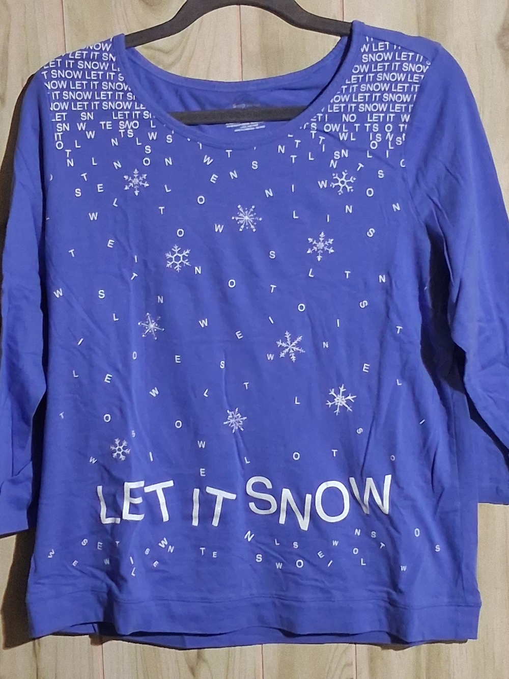 Blue "Let It Snow" Women's Graphic Pullover shirt